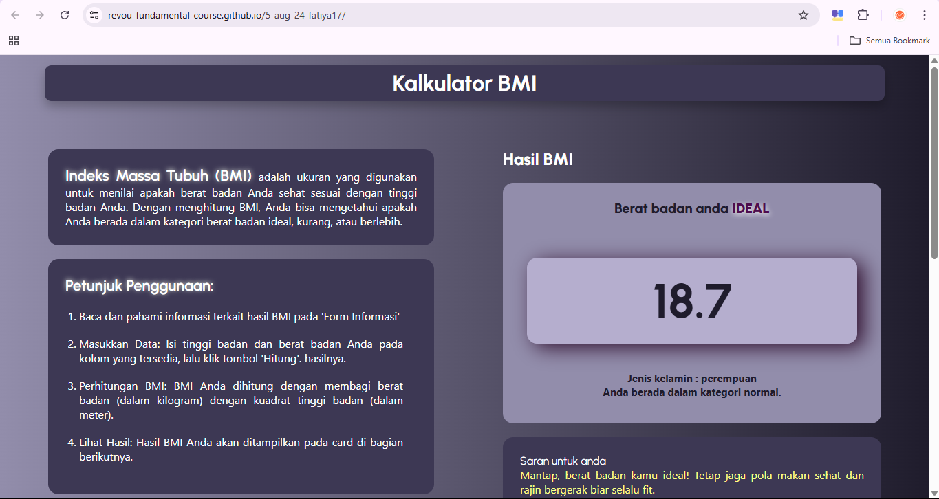 Website Kalkulator BMI